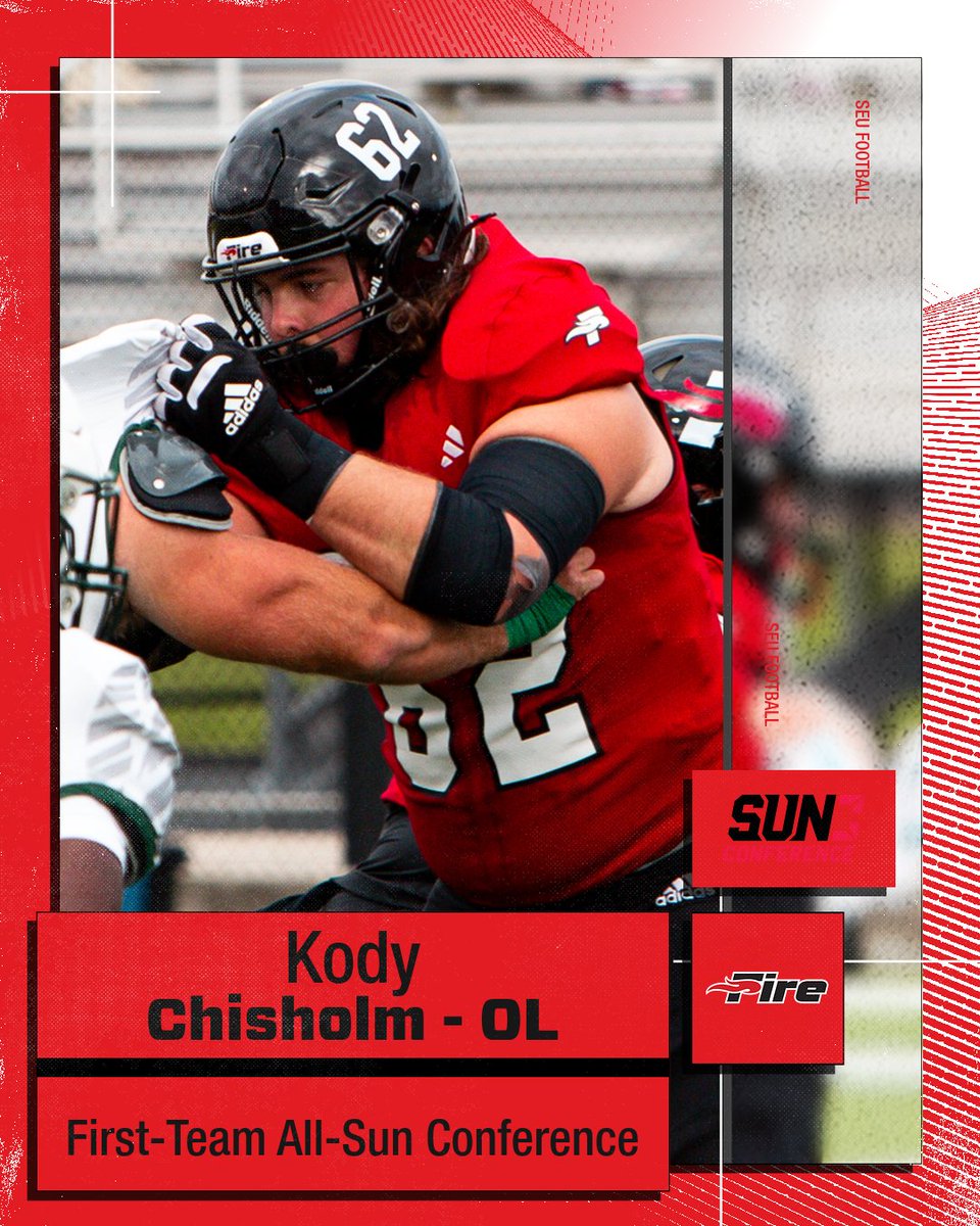 Congratulations to Kody Chisholm for earning First-Team All-<a href="/SunConference/">The Sun Conference</a> offensive lineman status!

#FuelTheFire🔥 #TheRightWaytoPlay #TheSunStandard <a href="/NAIAFBALL/">NAIAFBALL</a>