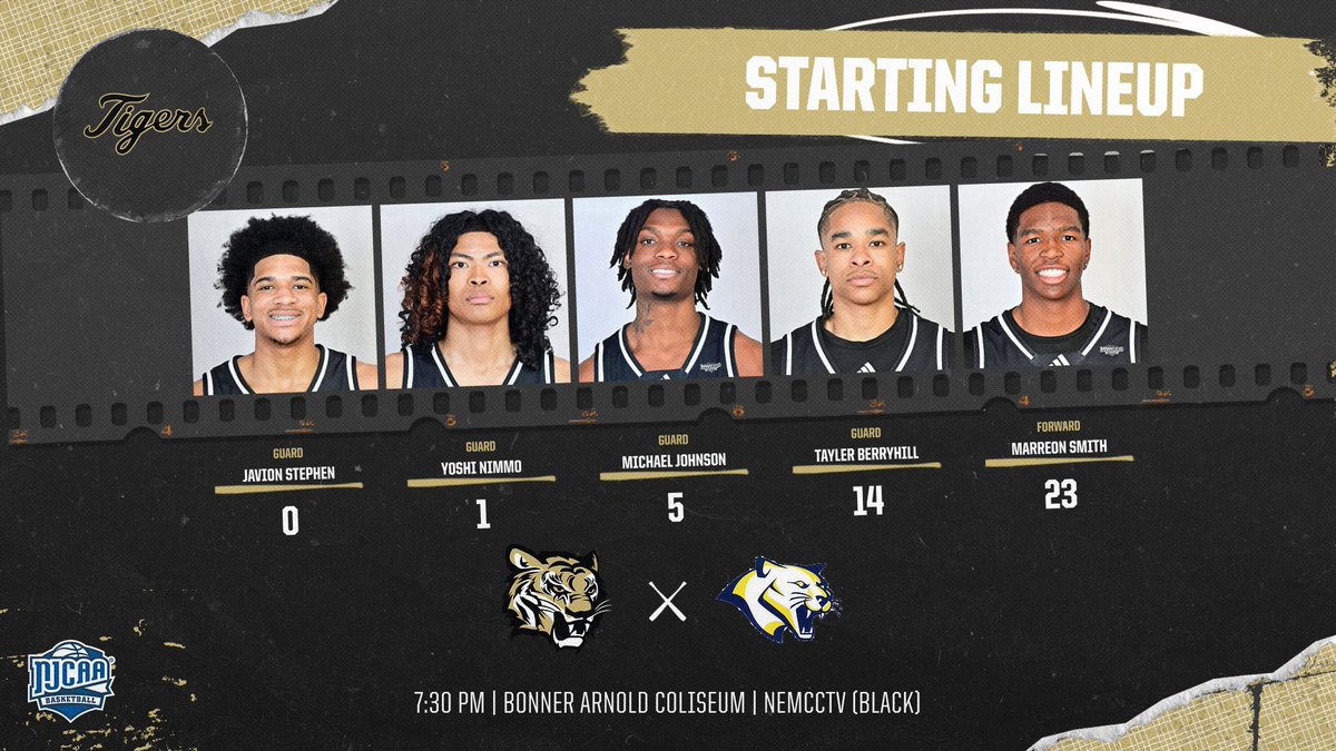 NEMCCTigers's tweet image. MBK | STARTING LINEUP: @NEMCCBasketball continues to make tweaks to its first-five as Marreon Smith returns to the starters!

📺 bit.ly/NEBlackChannel
📈 bit.ly/NEMB26G8Stats
🐯 #TigerTown