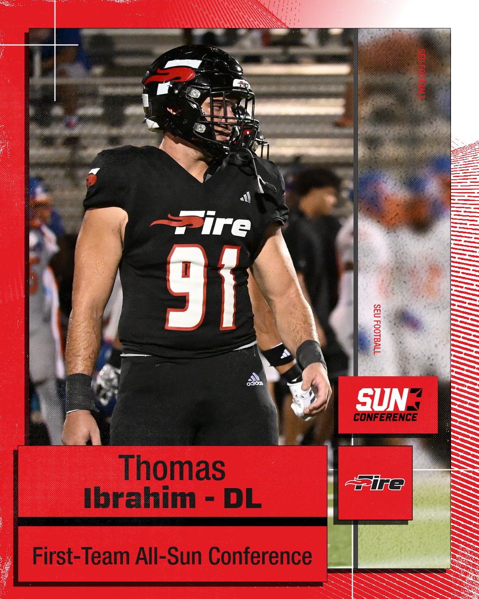 Thomas Ibrahim has earned First-Team All-<a href="/SunConference/">The Sun Conference</a> honors for the second consecutive season! Congrats!

#FuelTheFire🔥 #TheRightWaytoPlay #TheSunStandard <a href="/NAIAFBALL/">NAIAFBALL</a>