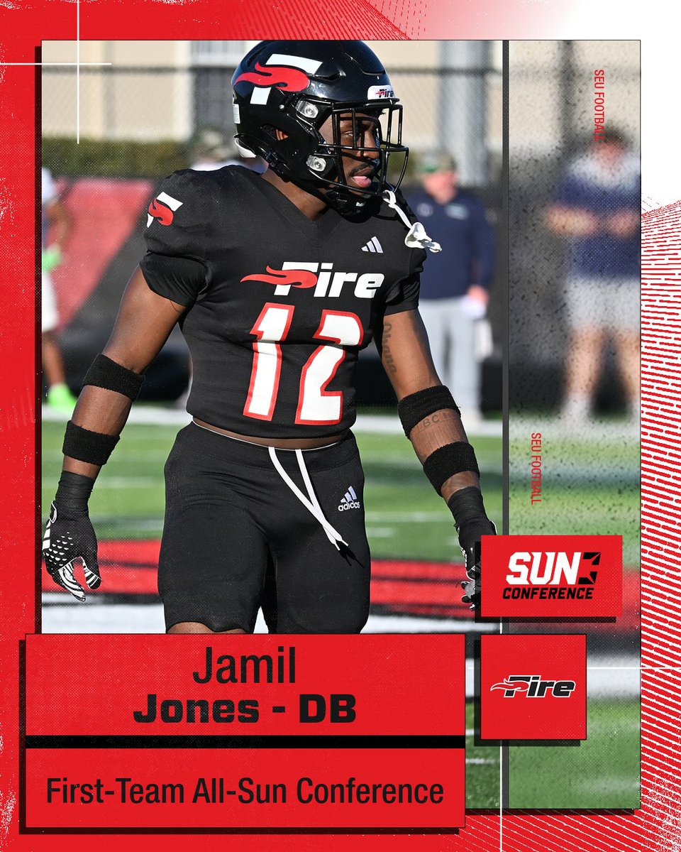 Jamil Jones has earned First-Team All-<a href="/SunConference/">The Sun Conference</a> honors, congrats!

#FuelTheFire🔥 #TheRightWaytoPlay #TheSunStandard <a href="/NAIAFBALL/">NAIAFBALL</a>