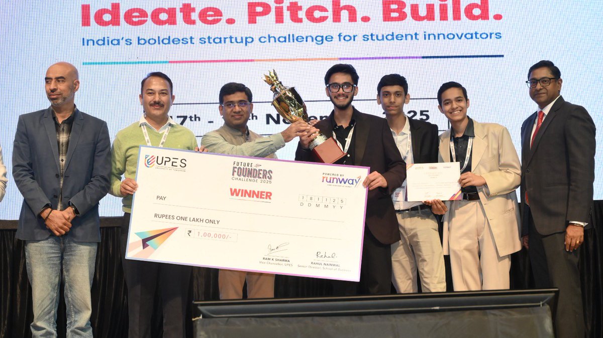 skjsaurabh's tweet image. I was the Chief Guest in Future Founders Challenge 2025 at UPES University, Dehradun. 

India’s future is in safe hands. Saw budding student startups from across India 🇮🇳 

UPES has a great campus and startup incubator
