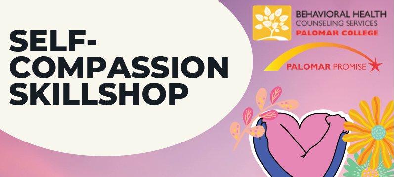 Skillshop: Building Self-Compassion and Gratitude
📆November 20 
⏰1:30 pm
WC-112/Zoom
Join our counselors for a workshop on self-compassion and gratitude, featuring mindfulness exercises and a hands-on gratitude activity.

Registration link here: bit.ly/487cf5S