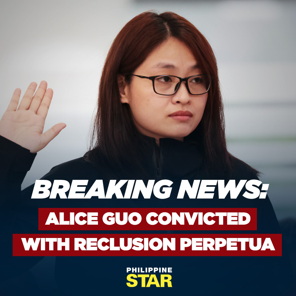 PhilippineStar's tweet image. BREAKING NEWS: Alice Guo, several others convicted with reclusion perpetua and asked to pay a P2-M fine over charges of qualified trafficking in persons by Pasig Regional Trial Court Branch 167 on Thursday morning, according to PAOCC. | via @MEVVilleza