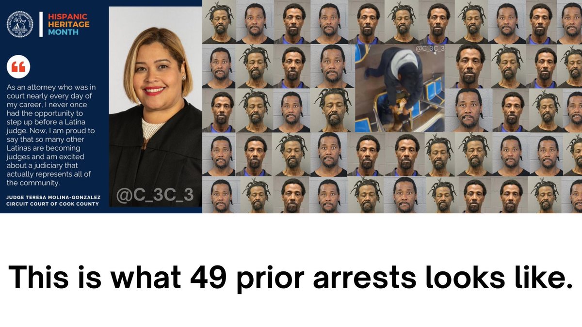 C_3C_3's tweet image. Lawrence Reed was arrested 49 time.

After an assault Judge Molina-Gonzalez denied the prosecutors petition to detain him.

She released a violent criminal into the public.

Reed then lit a woman on fire yelling “burn b1tch, burn alive.”

Judges must be held responsible.