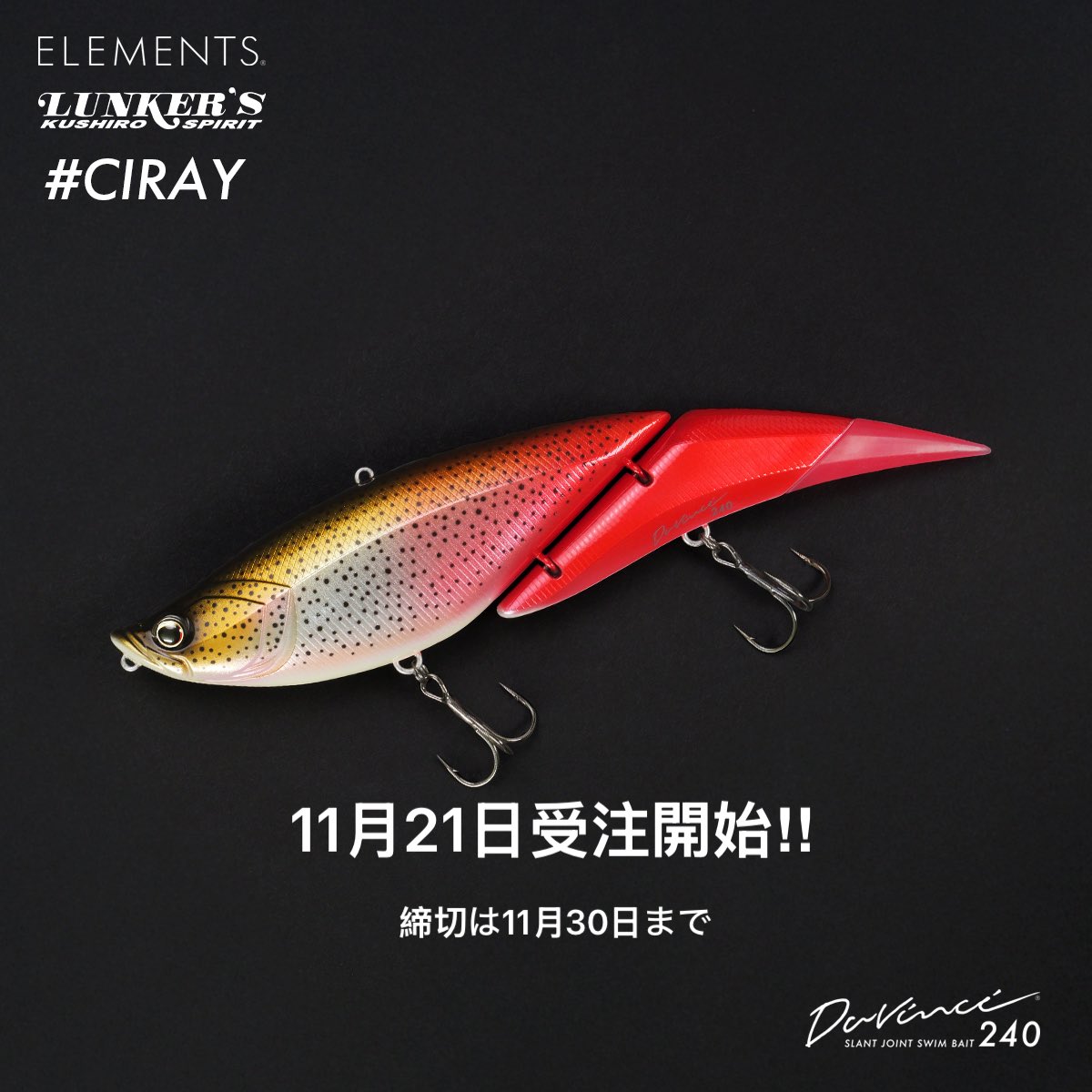 エレメンツxランカーズクシロ コラボカラーのダヴィンチチライ190販売