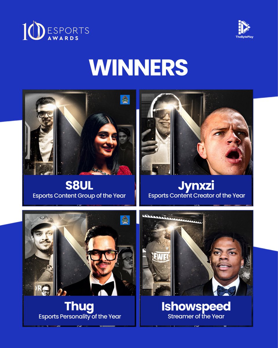 thebyteplay's tweet photo. Here are your Esports Awards 2025 winners, the icons, the innovators, the game-changers.

#Esports #EsportsAwards https://t.co/ea3zvMbmvE
