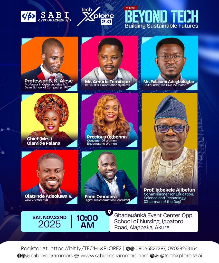CrusaderHenry1's tweet image. The biggest tech event in Akure is here again

At tech xplore 2.0, you&apos;ll be connecting with professors, commissioners, professionals from different fields and industry experts

Date: 22nd November 2025
Time: 10am
Venue: Gbadeyanka event centre, opposite school of nursing…