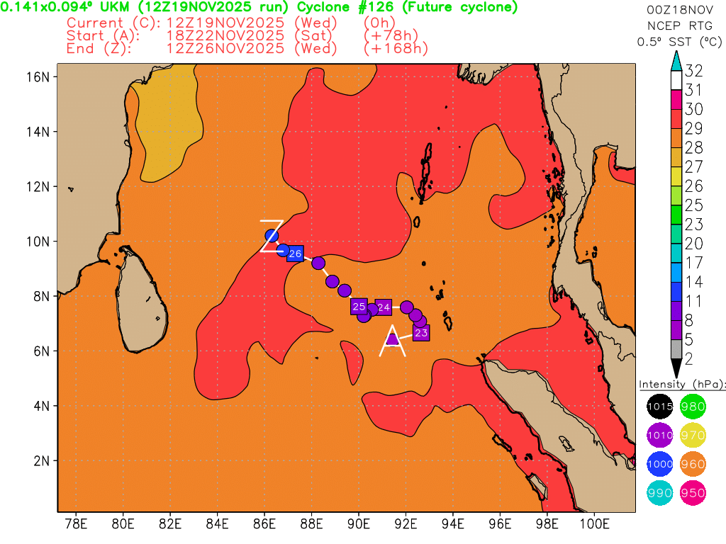 BHASKARANSHIVAR's tweet photo. #NEM2025 #NorthEastMonsoon2025 #Tamilnadu #ChennaiRains #UKMet #NAVGEM Oh Oh interesting now Models brightens the smiles on Chennaities. Need to watch how it progresses in the coming runs https://t.co/vLA8cumhBl