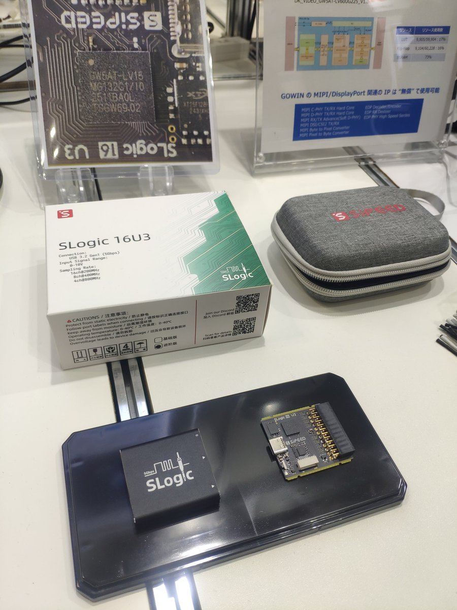 Lathe_Mariel's tweet image. 丸文ブースで展示されている，Sipeedの新作ロジアナ
Gowin FPGAが搭載されている
JTAGは引き出されているので，開発ボードとしても使えそう．基板裏面にはBtoBコネクタのランドがあるので，SoMとしても使えるのかも…
#EdgeTech
