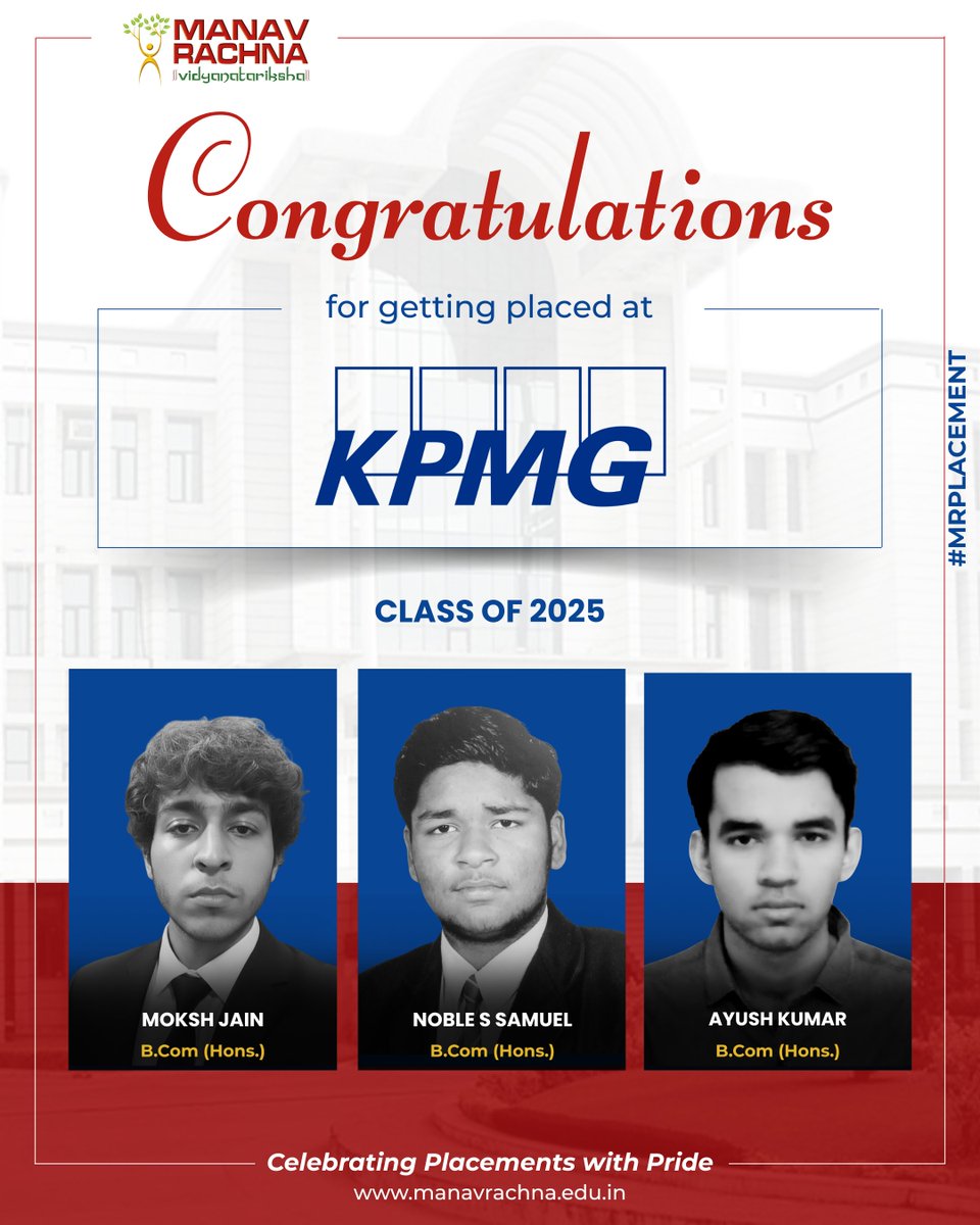 manav_rachna's tweet image. 𝐄𝐱𝐜𝐞𝐥𝐥𝐞𝐧𝐜𝐞 𝐀𝐮𝐝𝐢𝐭𝐞𝐝. 𝐒𝐮𝐜𝐜𝐞𝐬𝐬 𝐂𝐞𝐫𝐭𝐢𝐟𝐢𝐞𝐝 @ 𝐊𝐏𝐌𝐆

Our B.Com (Hons.) Final-Year Batch 2025 students have earned their place at KPMG, proving that diligence, determination, and distinction are the hallmarks of true success.

From…