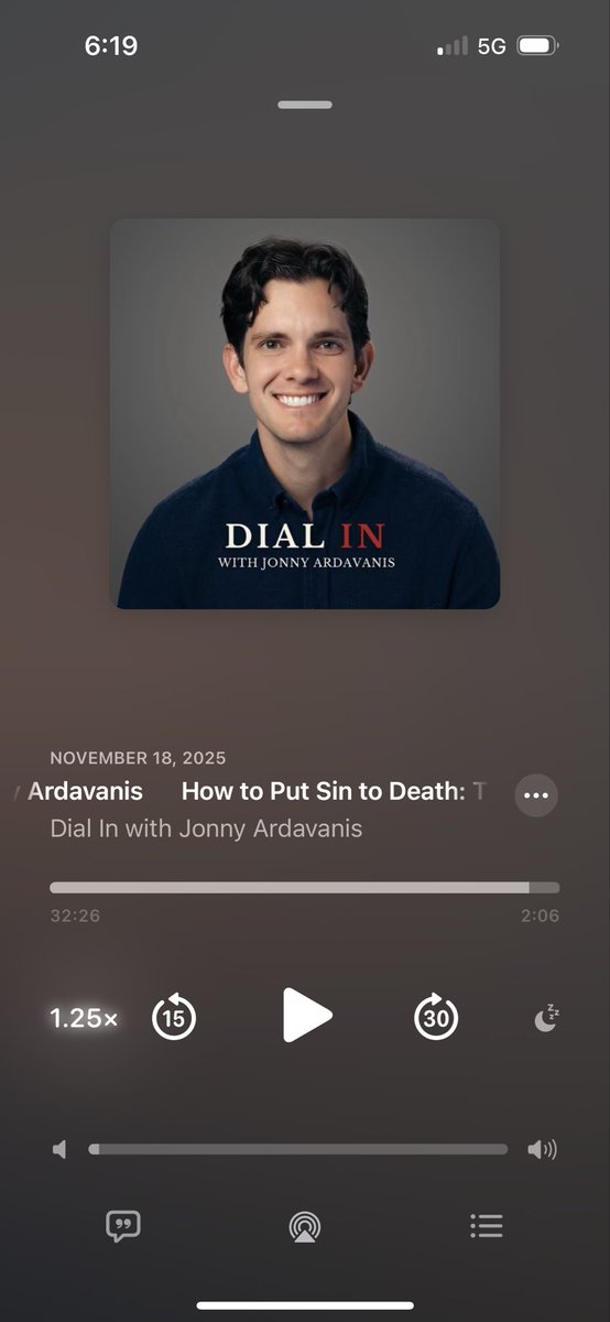 Just listened to an episode of @JonnyArdavanis’ podcast: How to Put Sin to Death 

What a great one it was! As a believer I’m reminded that I’m at war with my flesh, the word, and the devil. 

Thank God for the indwelling of His Holy Spirit in me.
