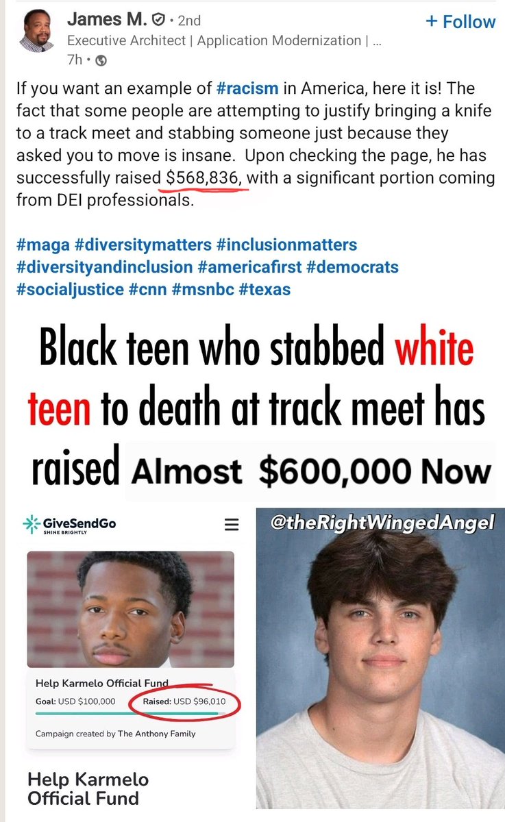 This is sickening. 🤢

Karmelo Anthony the murderer who killed Austin Metcalf has continued to raise money and has almost raised $600,000.