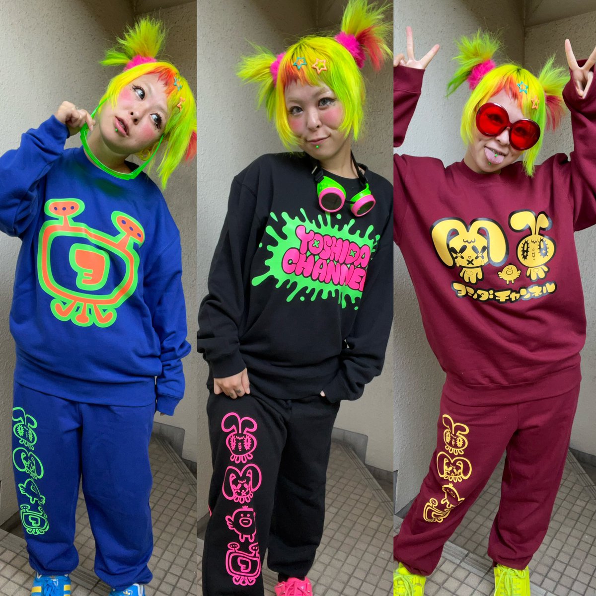 🟥💛⬛️🩷🟦💚超可愛いスエットセットアップ🧡🟦💚⬛️💛🟥
11/28.29.30金土日 東京原宿ラフォーレで販売！上¥7000 下¥7000🧬
