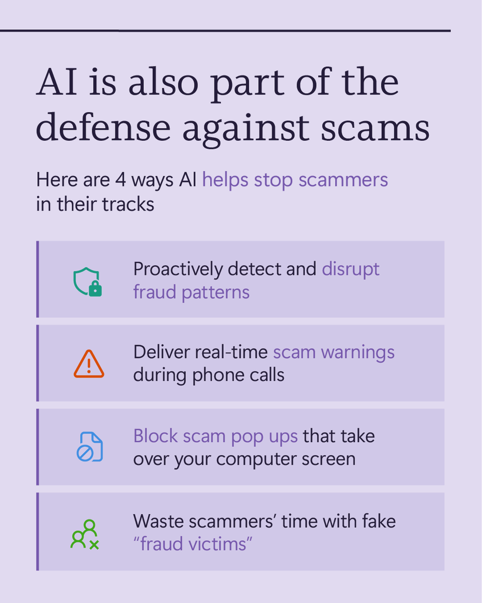 AI-powered scams are evolving, and older adults are often the target. That’s why Microsoft is teaming up with partners like <a href="/AARP/">AARP</a>, <a href="/ScamAlliance/">Global Anti Scam Alliance (GASA)</a>, NEFCC, <a href="/bbb_us/">BBB</a>, and <a href="/OlderAdultsTech/">Older Adults Technology Services (OATS) from AARP</a> to strengthen digital safety through collaboration, AI-driven protections, and policy innovation.