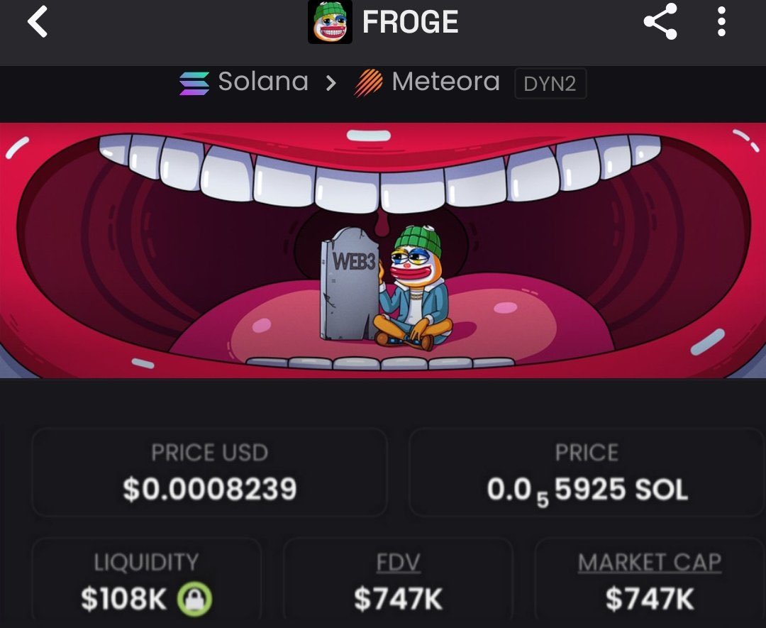 dan_jota__'s tweet image. $FROGE
$747K → $3.7M — +395% gained.
A clean breakout with real pressure behind it. Traders who catch these shifts early stay winning. 📈😈

✅Follow me
📥Join the TG — where traders enter early and exit empowered.

#FROGE #crypto #tradercore #tgwins