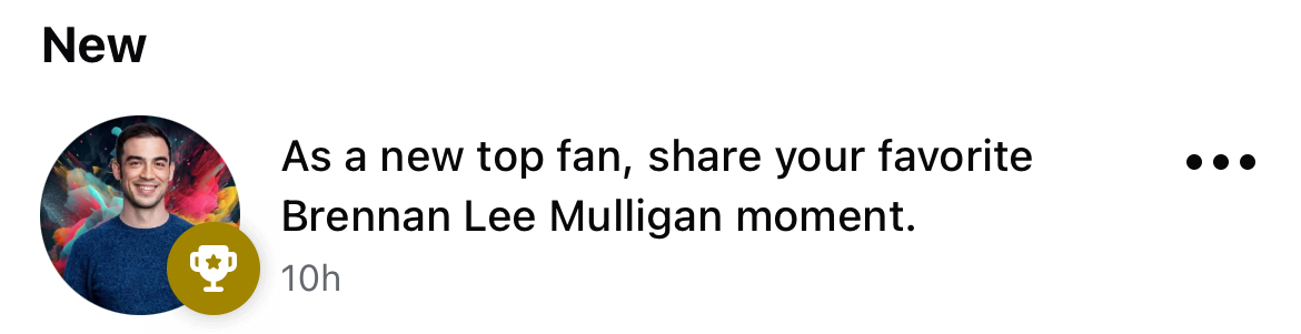 Idk why I am a top fan, but I’m ok with this.
