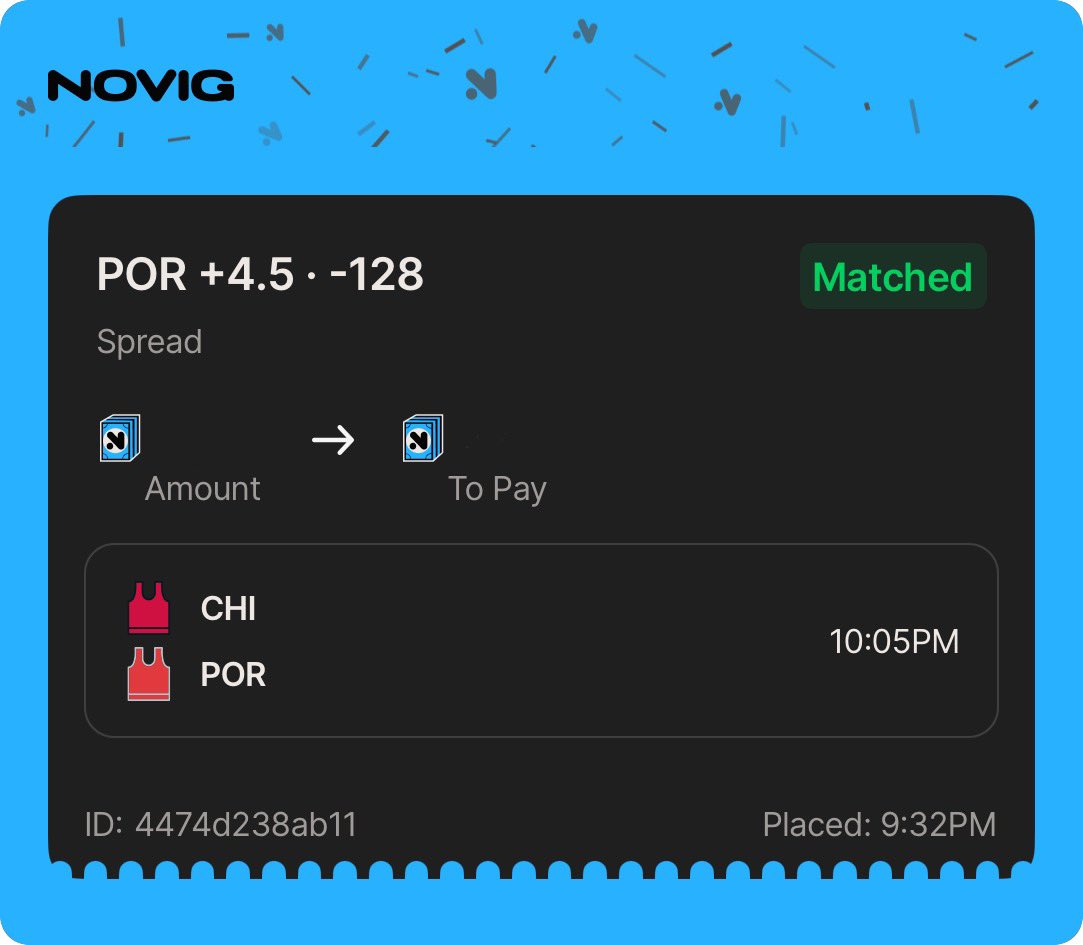 StudyHallSharp's tweet image. Bit the bullet and took some juice on Trailblazers +4.5 on @novig 

Best odds in the business 💥