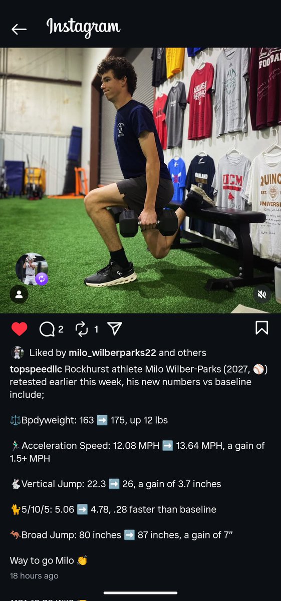 ParksMilo32450's tweet image. Thank you Coach Potts and the @TopSpeedLLC team for helping me challenge myself on this journey. Only the beginning!! #teamtopspeed