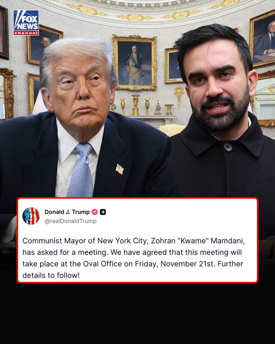 MEETING SET: President Trump says he will meet with New York City Mayor-elect Zohran Mamdani in the Oval Office on Friday.