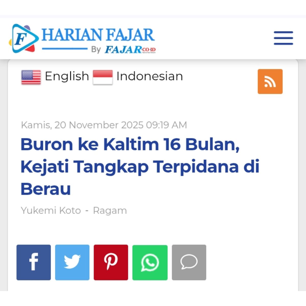 Terpidana yg 6 tahun bebas berkeliaran, kok blm ditangkap juga ya <a href="/KejaksaanRI/">Kejaksaan RI</a> ?
Apa takut sama junjungannya siplester ?
Koar2 katanya tegas, ternyata impoten !

-----
Hoax Kamis Cucur Nanas
AMI Awards BinJin