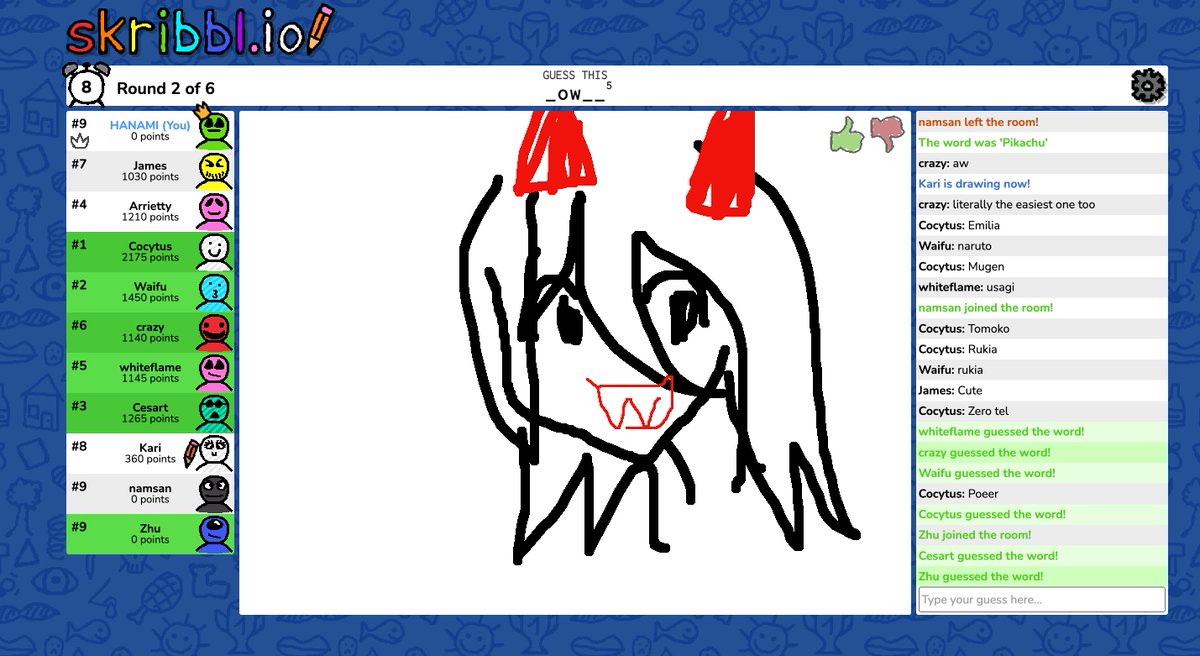 t_mattty's tweet image. Super fun SKRIBBL ANIME CHALLENGE event tonight in the @animecom discord!

Some good drawings and some questionable ones 😂