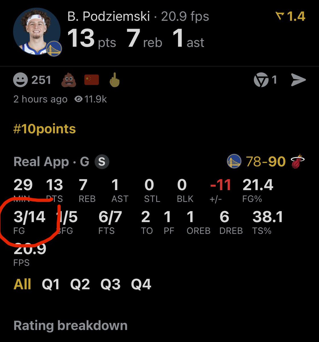 He really does love Stephen curry