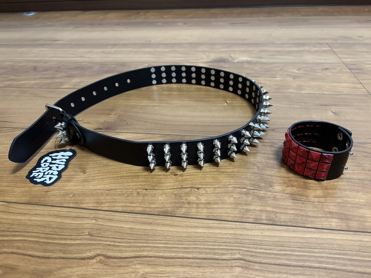 JMsxlg9wQvA2Xc2's tweet image. トゲトゲなベルトと
スプラッシュスタッズ
ブレスレットを
通販で買ったよ😇✨
ステッカーは10月のだよ
#HYPERCORE