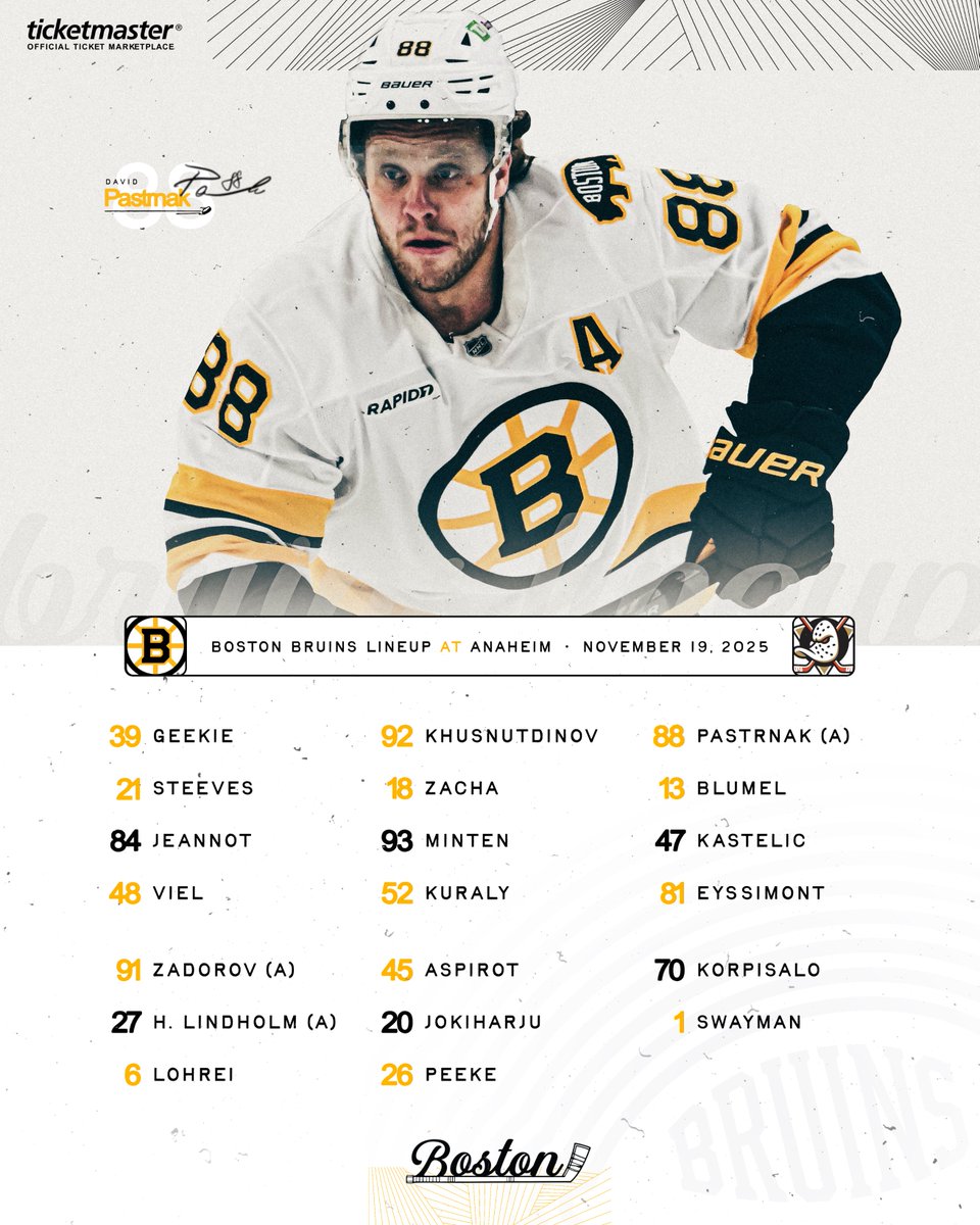 NHLBruins's tweet image. The late night lines.
