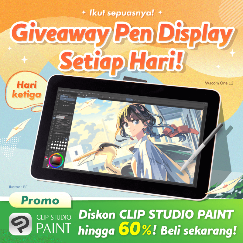 clipstudiopaint's tweet photo. Giveaway Pen Display Hari Ke-3!

Akan ada 1 pemenang yang dipilih secara acak setiap harinya.
Cukup follow &amp; repost postingan ini untuk ikut serta.

Ikuti di platform lainnya juga!
Hingga 26 November, 15.00 WIB.