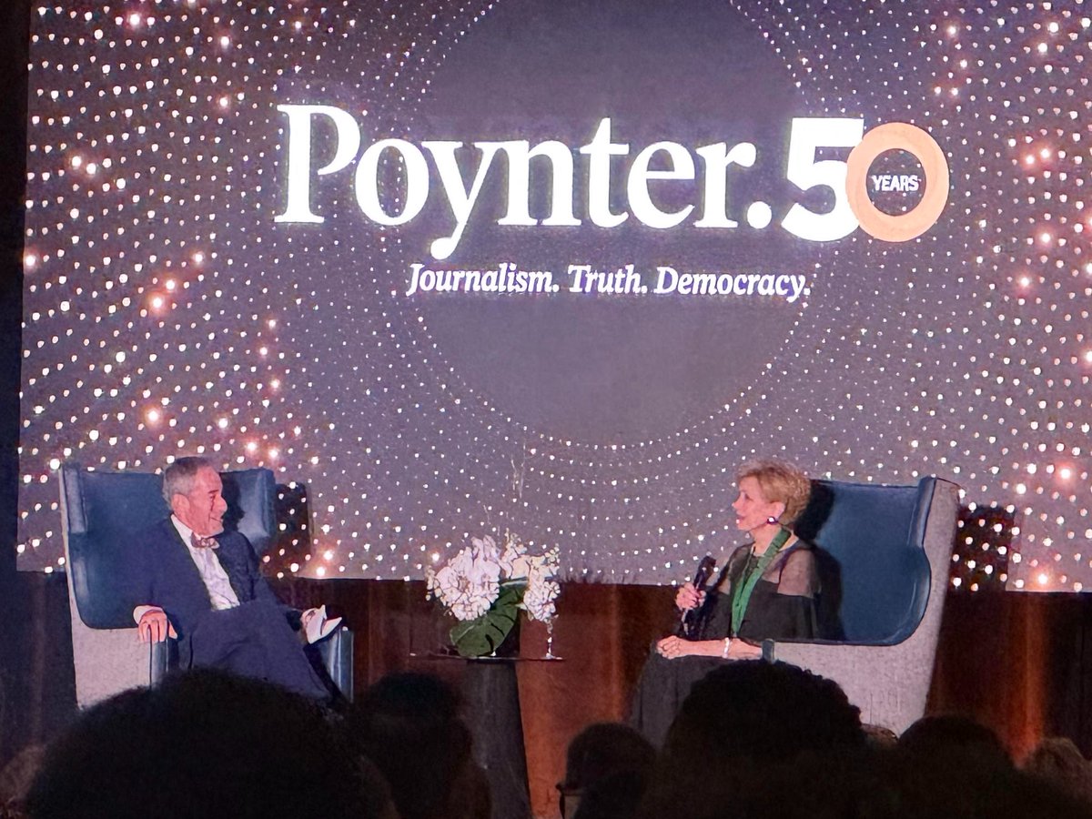 Thank you <a href="/Poynter/">Poynter</a> for the beautiful evening! 

Congratulations to <a href="/RealJanePauley/">Jane Pauley</a>, who was honored with the Poynter Medal for Lifetime Achievement in Journalism, and <a href="/deanbaquet/">Dean Baquet</a> and Garry Trudeau, who received the Distinguished Service to Journalism Award!
