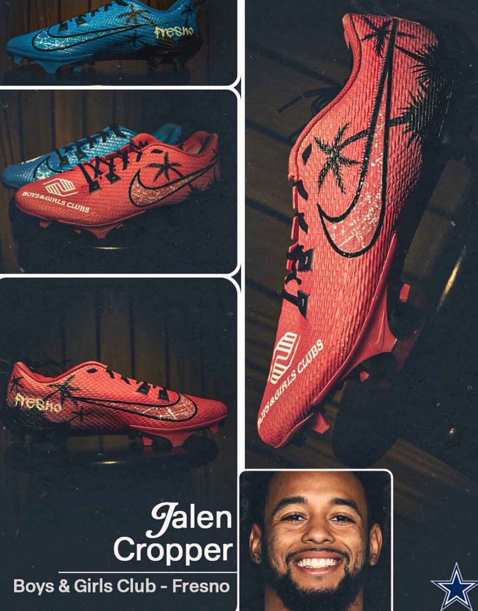 Dallas Cowboys WR/returner Jalen Cropper is wearing custom cleats all November to honor the Boys &amp; Girls Club of Fresno County.