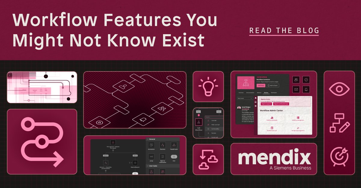 Mendix's tweet image. Think Mendix Workflow is just for approvals? Think again. 👀

We rounded up 5 features —like AI-generated workflows, boundary events, and agentic automation—that make building complex processes easier.

Worth a scroll → spkl.io/6019AjCI9

#WorkflowAutomation #Mendix
