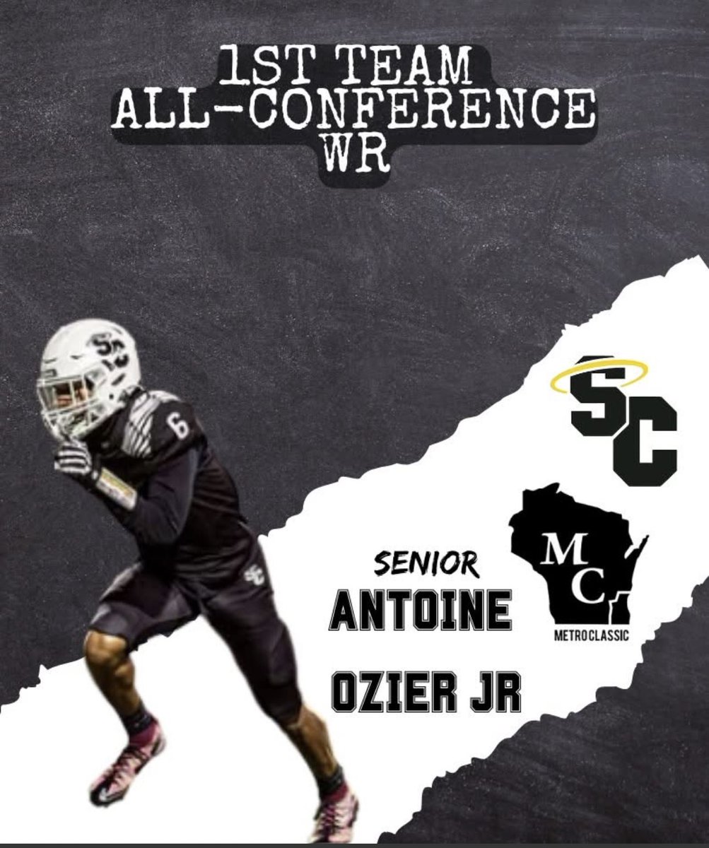 I’m very blessed to be named first team all conference thank you too the coaches who believe in me <a href="/TroyCollier_II/">Mr.Troy / Coach Collier</a> <a href="/StCatsFootball/">St. Cat's Football</a> <a href="/TravisBOUND/">Travis Wilson</a> <a href="/CoachAdamSmith/">Adam Smith</a>