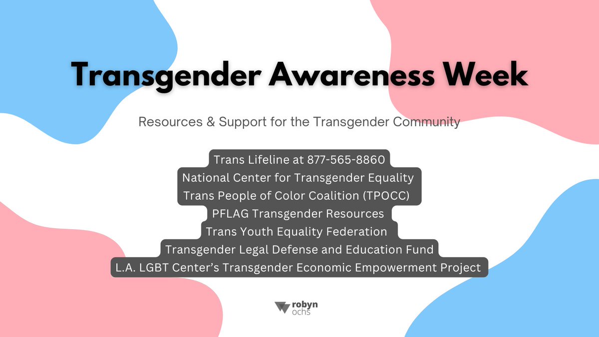 robynochs's tweet image. Tomorrow is Transgender Day of Remembrance (TDOR). I stand in solidarity with the trans community, honoring those we&apos;ve lost by supporting those who are here.

Sharing a handful of resources to ensure the trans  community has the care and support they need.

#TDOR #TransCommunity