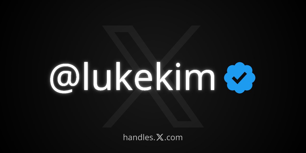 lukekim's tweet image. I just got @lukekim from the X Handle Marketplace!