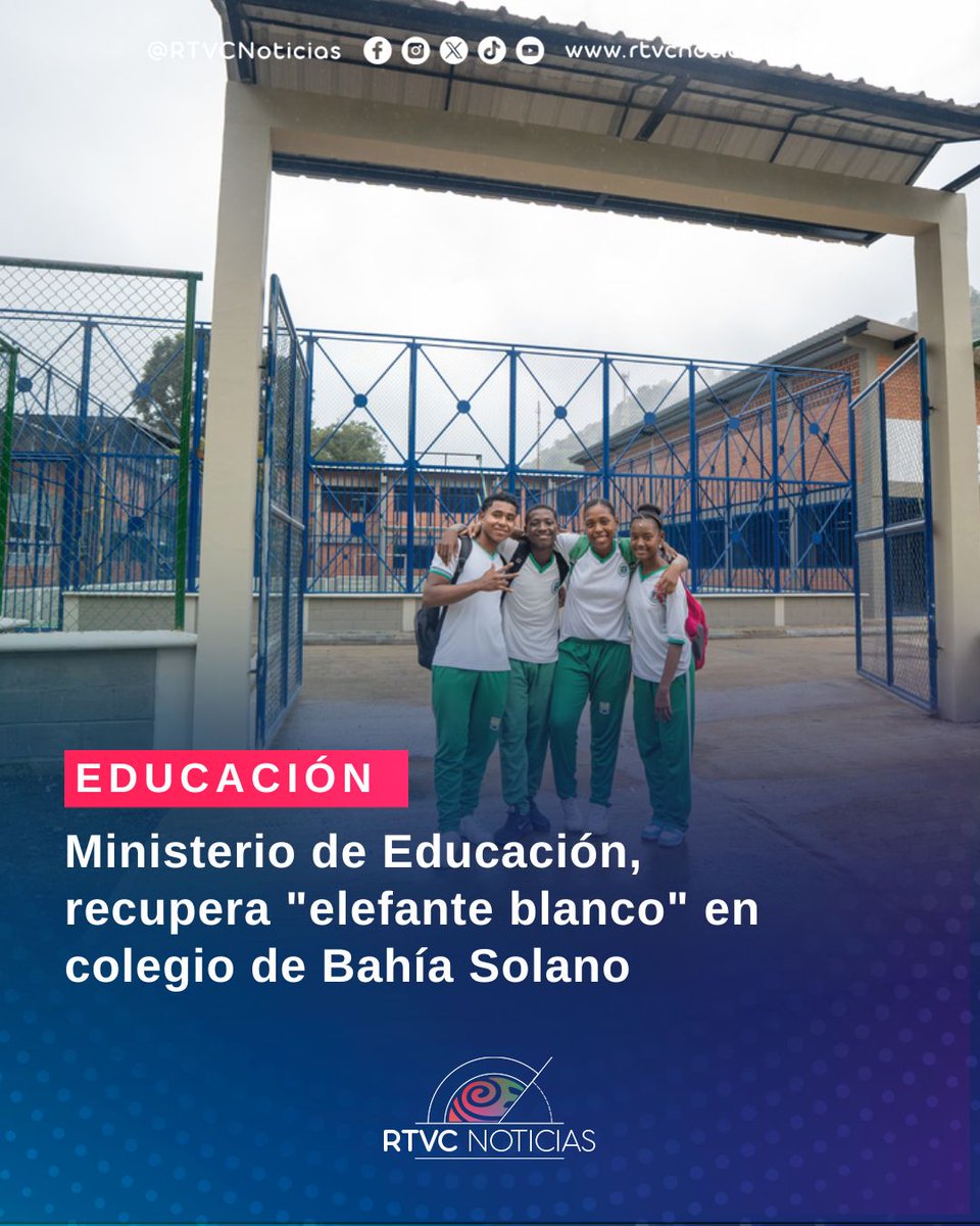 RTVCnoticias's tweet image. 🏫 #BahíaSolano | Recuperan “elefante blanco” educativo tras 7 años de abandono.

La Institución Educativa Luis López de Mesa, paralizada desde 2018 y símbolo de abandono estatal en Bahía Solano, avanza hoy en un 98 % hacia su reapertura gracias a la intervención del Ministerio…