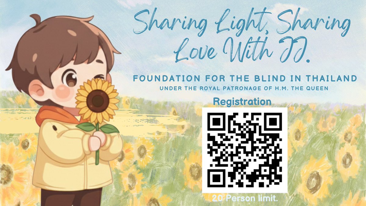 Sharing Light, Sharing Love with JJ
23 11 2025
มูลนิธิช่วยคนตาบอด 
14.30 น เป็นต้นไป
งานนี้ไม่มีการเก็บค่าใช้จ่ายใดๆๆทั้งสิ้น 
#jjsundaymonday