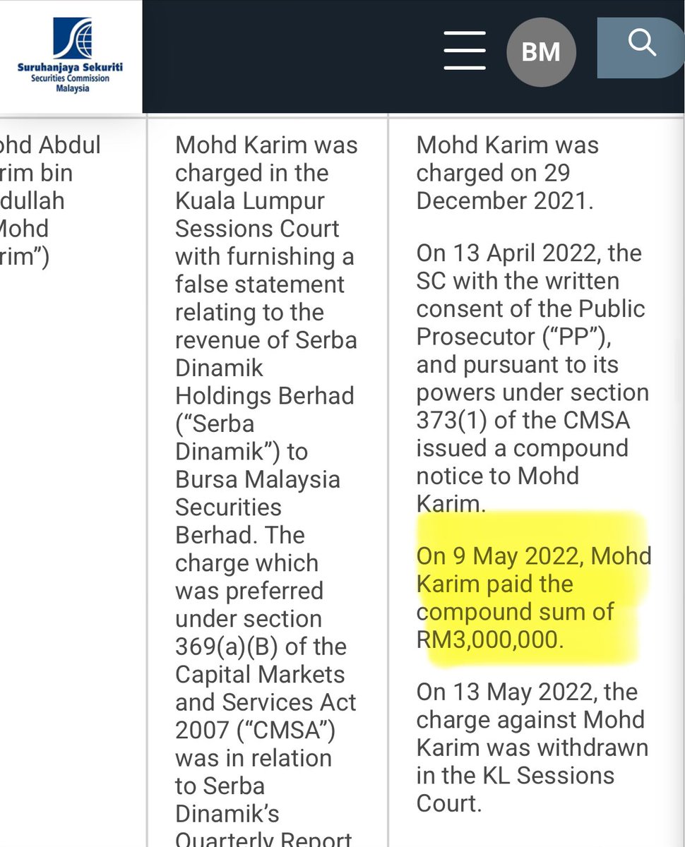 bitcoinmalaya's tweet image. Do you remember the Serba Dinamik fraud?

• EPF, a major shareholder, lost significant amounts of our retirement money

• The stock collapsed to zero

• And the penalty for its boss Dato’ Abdul Karim? Just RM3 million, and he walks free

It is ironic that if you ask people to…