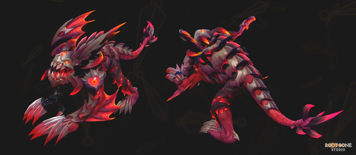 Root_Bone's tweet image. Final in-engine and wireframe views of The Infernal Maw — our Lifestealer set for Dota 2.

Sculpting and 3D modeling by our team at @Root_Bone 
Concept by @anthrospray 
Textures by @TtraG13 

See the full project and additional views on ArtStation: link in bio.

#GameArt #3DArt…