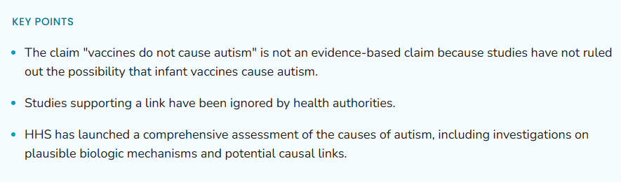 Huge--CDC just walked back the statement that vaccines don't cause autism and put out truthful information about what we know and what we don't. Please push out! Just happened this evening.  Thank you, Bobby. <a href="/ChildrensHD/">Children’s Health Defense</a> <a href="/SecKennedy/">Secretary Kennedy</a> 
#science #vaccine #vaccination #vaccines
