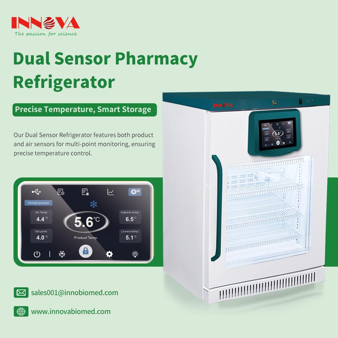 InnovaBioTech's tweet image. 🔬 Dual Sensor Pharmacy Refrigerator ensures safe storage of pharmaceuticals, vaccines &amp;amp; research samples. Multi-point sensors, 7” touchscreen, and variable-speed compressor provide precise, energy-efficient, quiet operation for labs &amp;amp; medical facilities.
#PharmacyRefrigerator
