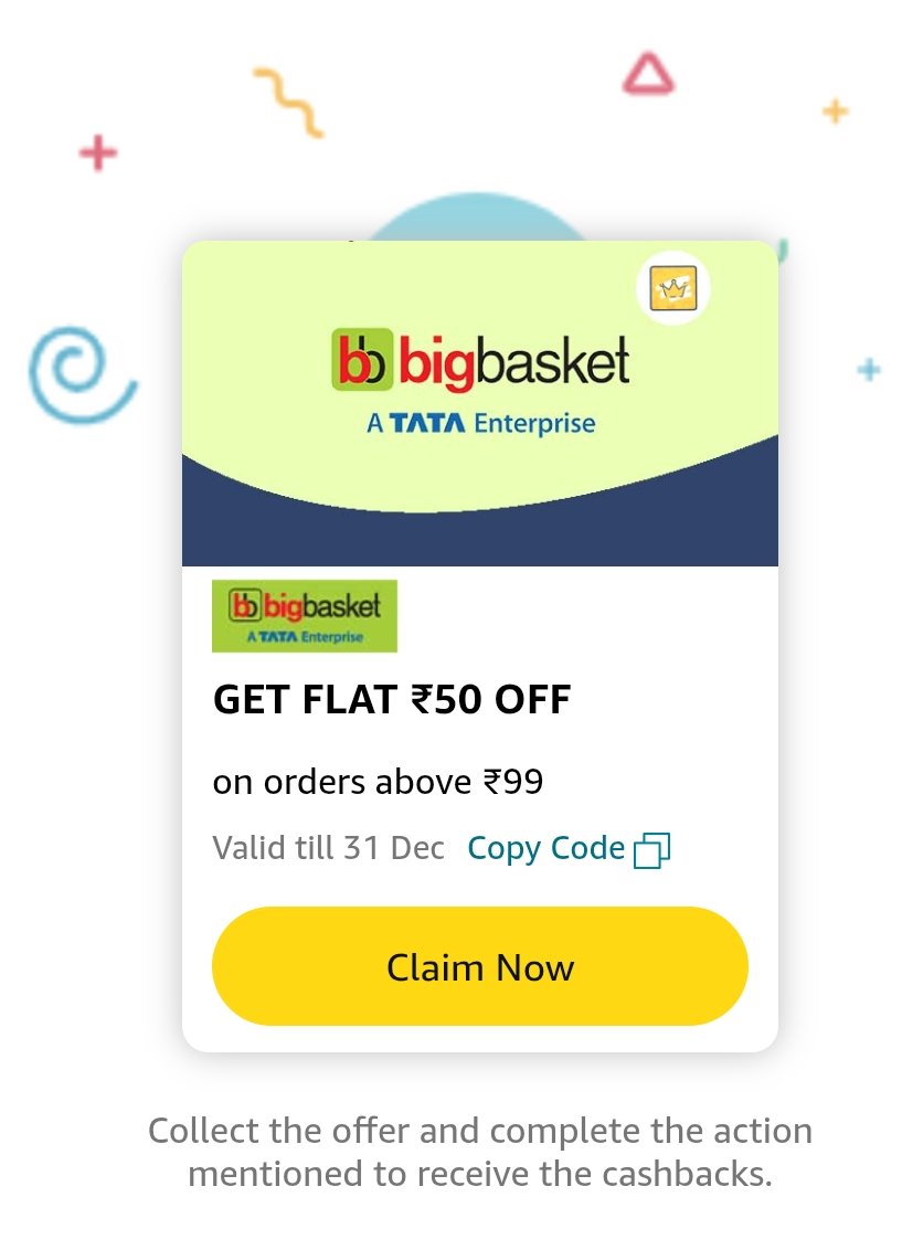 Order anything from Amazon Bazaar via Amazon UPI and get a scratch card of Bigbasket - ₹50 off on ₹99

amazon.in/amazon-bazaar/…