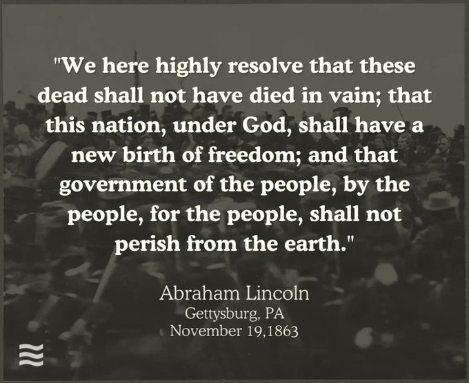 TammiMinoski's tweet photo. #OTD 1863: President #AbrahamLincoln delivered the #GettysburgAddress at the Soldiers’ National Cemetery in Gettysburg, PA. Approximately 50,000 Confederate and Union soldiers died during the Battle of Gettysburg, defending their respective causes. #CivilWar https://t.co/OpBcZjYuaJ