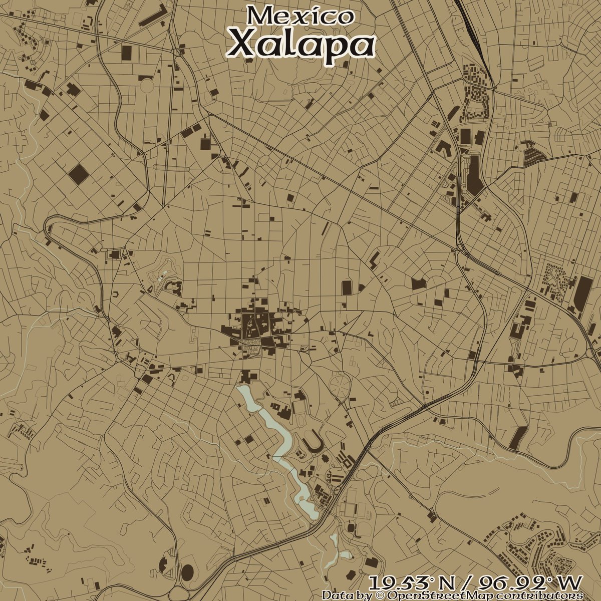 rcityviews's tweet image. Image of Xalapa, Mexico created in #rstats using data from #OpenStreetMap.