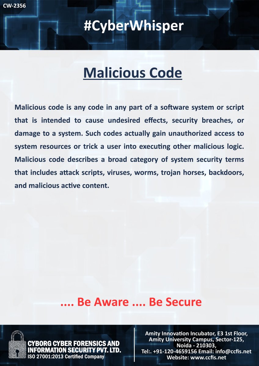 jssodhi's tweet image. #CyberWhisper #CyberSecurity #MaliciousCode