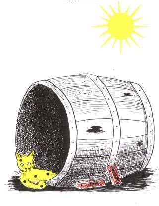 owenbroadcast's tweet image. the fire cat (1960)
diogenes in his barrel (1860)