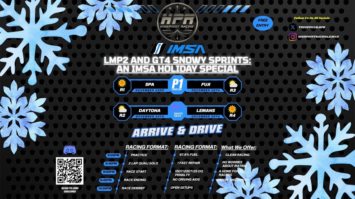 Snowy Sprint Champion is this weekend! 

Arrive &amp; drive !!