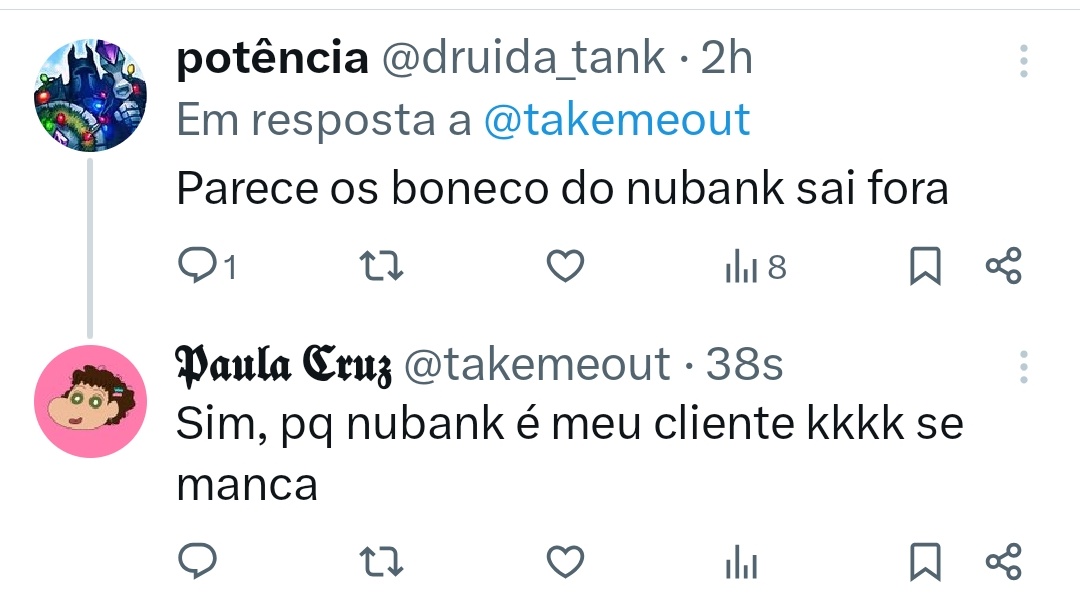 takemeout's tweet image. Tem uns foras que eu sou obrigada a dar