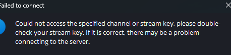 Was streaming today until <a href="/Restreamio/">Restream</a> kinda stop me from streaming.  got a new key, still doesn't work so I bet it's IP block.
