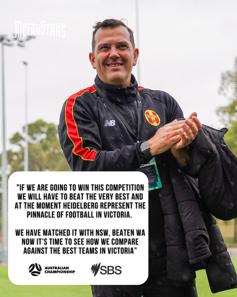 NE_MetroStars's tweet photo. Hear from Head Coach ahead of our Quarter Final clash against Heidelberg United this weekend in the Australian Championship.

#AusChampionship #MetroStars @AusChampionship https://t.co/WGxVQr4Ow1